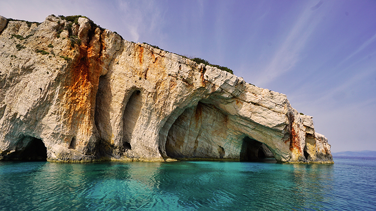 De blauwe grotten van Zakynthos