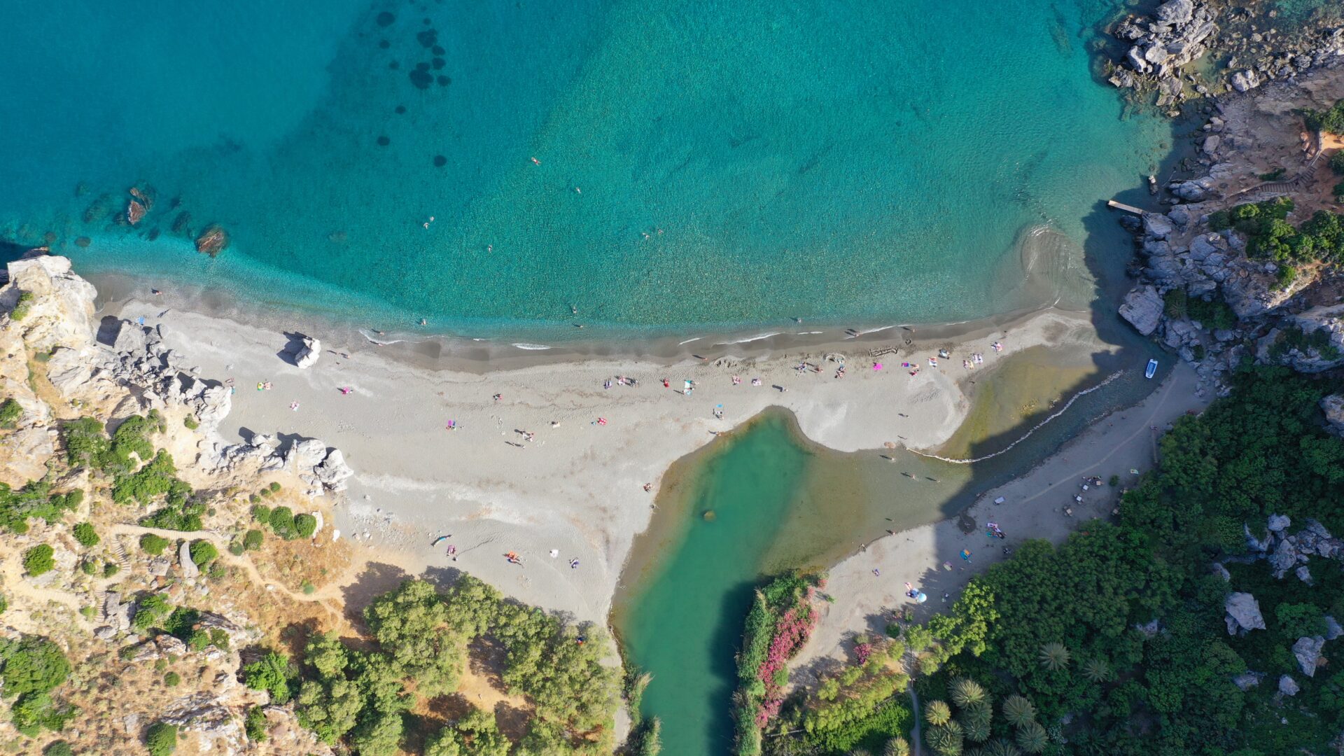 Preveli Beach, ook wel palmstrand genoemd