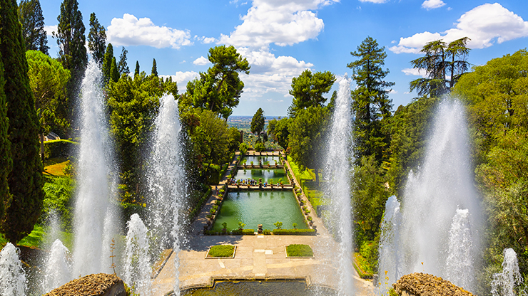 In Tivoli is genoeg te bewonderen zoals de tuinen met fonteinen