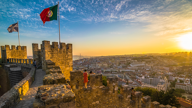 Uitzicht over Lissabon vanuit Castelo de São Jorge