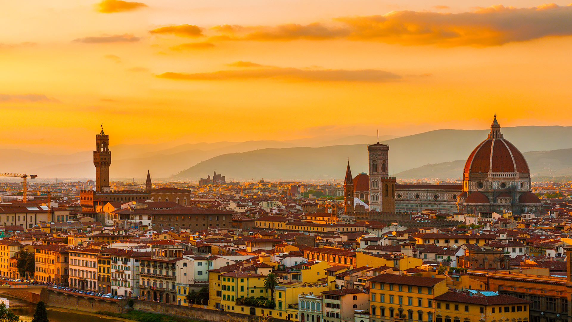 Bovenaanzicht van de stad Firenze in het Italiaanse Toscane